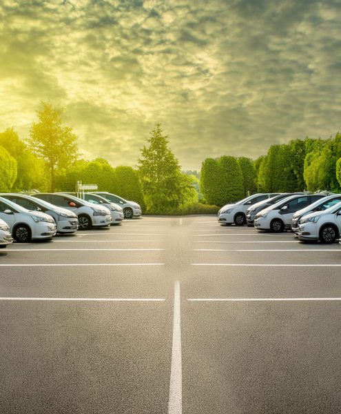 Otoparktaki park edilmiş araçlar